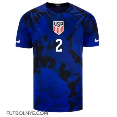 Camiseta Estados Unidos Sergino Dest #2 Visitante Equipación Mundial 2022 manga corta